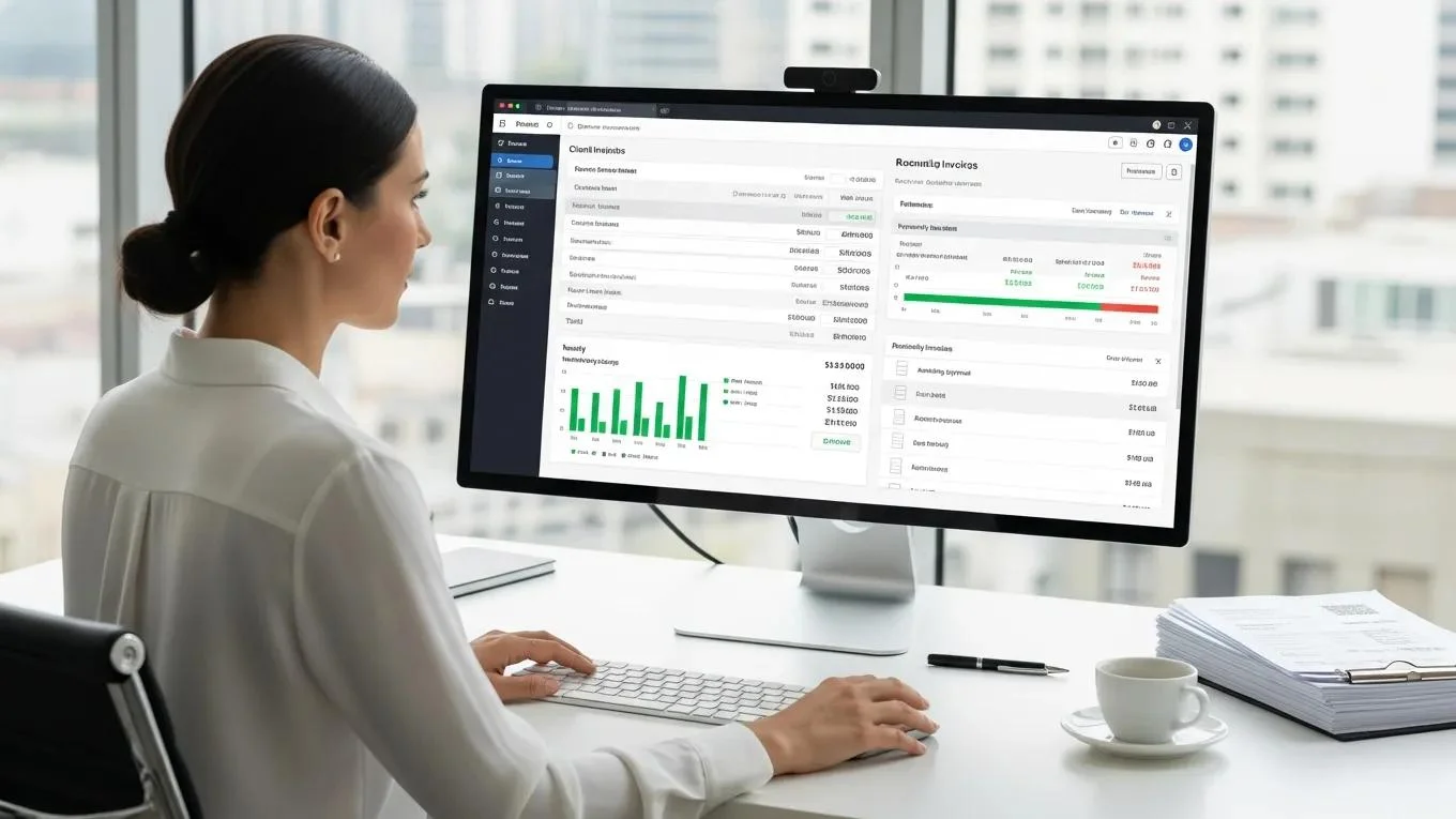 finance-professional-reviewing-automated-invoicing-processes-illustrating-best-power-automate-examples