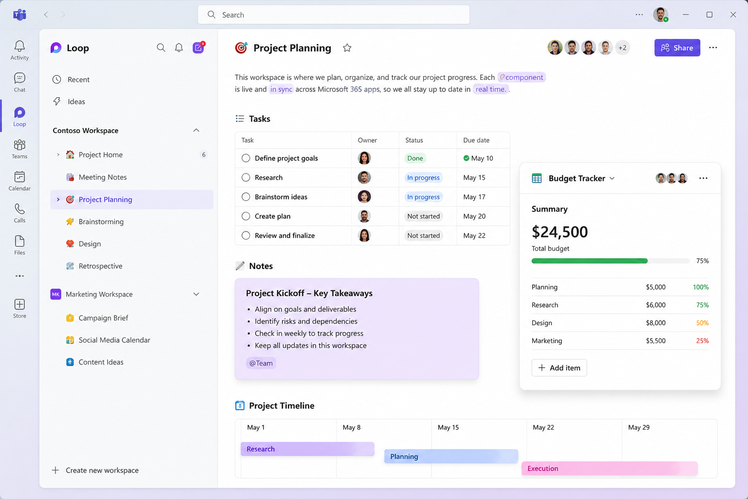 Microsoft Loop Workspace